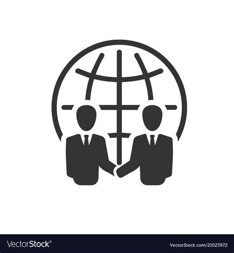 International Business Partnership Icon Royalty Free Vector