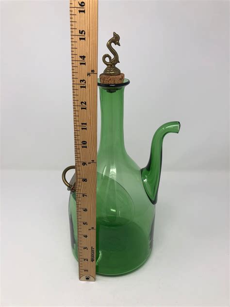 Vintage Glass Decanter Wine Chiller With Ice Chamber Bottle Etsy