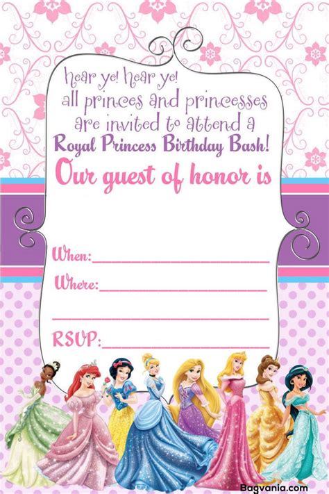 Check spelling or type a new query. FREE Princess Birthday Invitations - Bagvania FREE ...