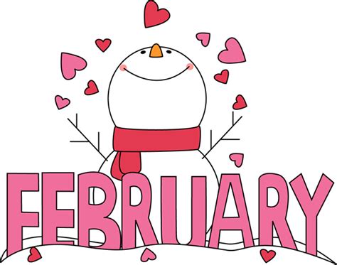 Month Of February Snowman Love Clip Art Month Of February Snowman