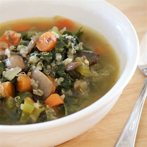 Cover and simmer until quinoa is tender, 15 to 20 minutes. Herbed Vegetable Quinoa Soup with Swiss Chard - Delicious ...