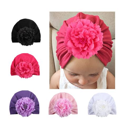 Wenyujh New Fashion Flower Baby Hat Bow Newborn Elastic Baby Turban