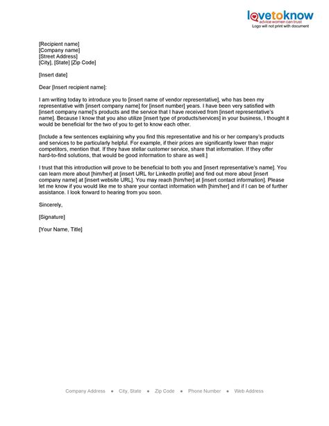 sample introduction letter for new company approval