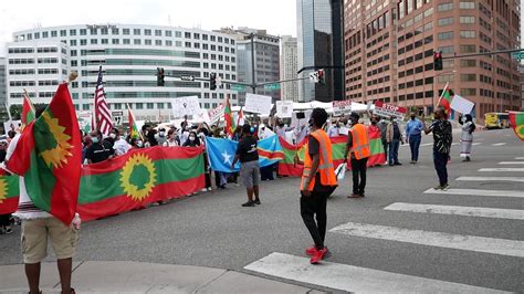 Ethiopians Protest The President Of Ethiopia Here In Denver And Ask The