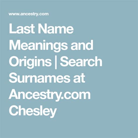 Last Name Meanings And Origins Search Surnames At