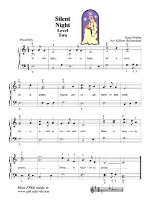 Print off the sheet music and sing through it together. Silent Night by Kids Piano Sheet Music | Sheetdownload in ...