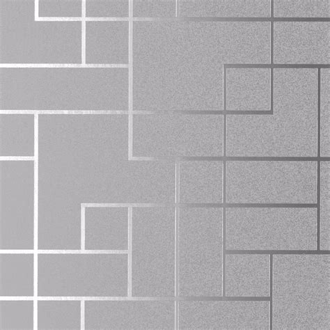 2927 42491 Mason Silver Geometric Wallpaper By Brewster