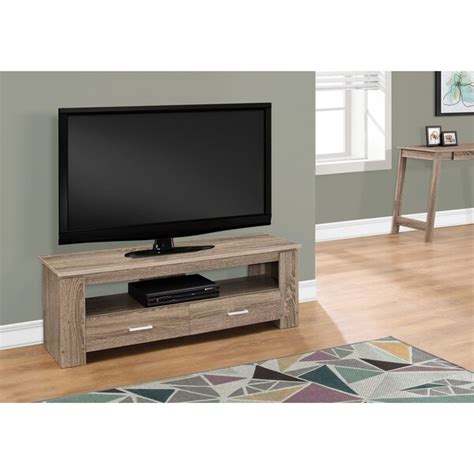 Shop Dark Taupe 48 Inch Long Tv Stand With 2 Storage Drawers Free