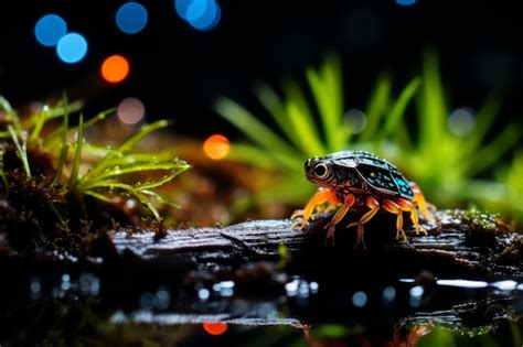 Premium Ai Image A Frog Sitting On Top Of A Moss Covered Log