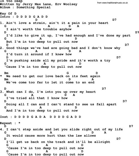 In Too Deep By George Strait Lyrics And Chords