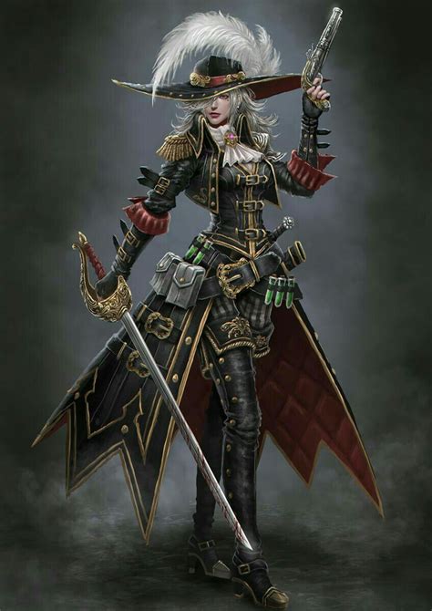 Pirate Queen Fantasy Art Warrior Steampunk Characters Concept Art