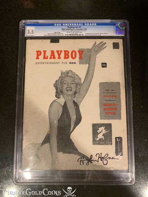 Playboy Magazine Issue Marilyn Monroe Signed By Hugh Hefner Pirate