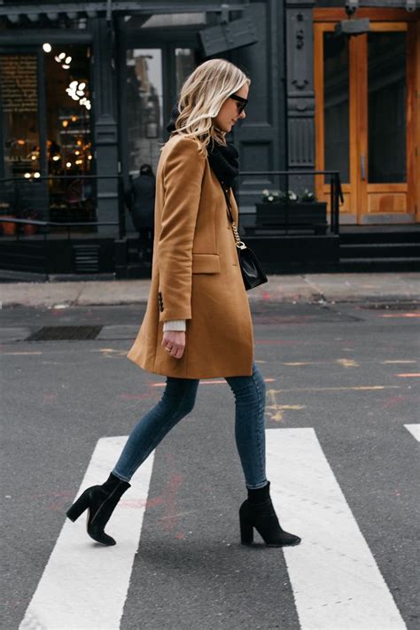 Fall Winter Outfits Winter Fashion Camel Coat Outfit Black Booties Outfit Mode Mantel Mode