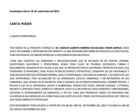 Carta Poder Ejemplo Mexico New Sample O