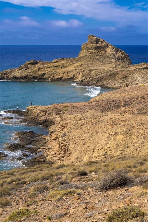 Columnar Jointing Structures of Punta Baja Cabo De Gata Níjar Natural Park Spain Stock Image