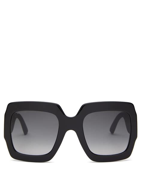 black gg square glitter acetate sunglasses gucci matchesfashion us