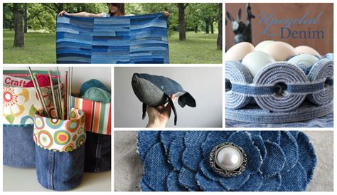 Instead of hitting the craft store, try one of these crafts created from upcycled materials. 12 Upcycled Denim Jeans Ideas - diy Thought