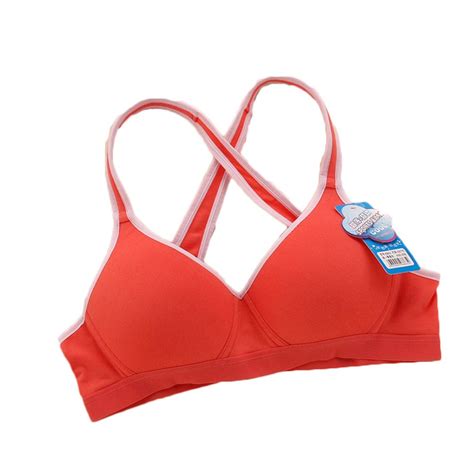Buy Manjiamei Growing Girls Underwear Students V Wireless Cup Thin Sports Bra Red At