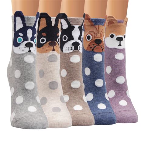 Kony Womens Girls Cute Animal Designed Funny Novelty Crew Socks Cat