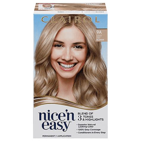 Nice N Easy Light Ash Blonde 9a Permanent Hair Color 1 Ea Box Hair Coloring Market Basket