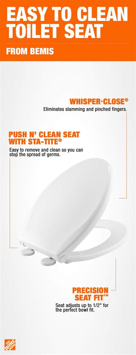 Bemis Design Push N Clean Sta Tite Toilet Seat Needlewoksinc