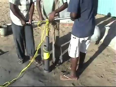 As water runs down, rotate the pipe back and forth. How to Drill Your Own Water Well 3 - YouTube