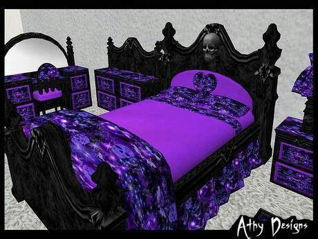 But for most of people, gothic is not only as a good symbol but a medieval styled set of bedroom furniture helps appearing the gothic feel. # GOTH- PURPLE & BLACK BEDROOM SET | FANTASY & MAGIC ...