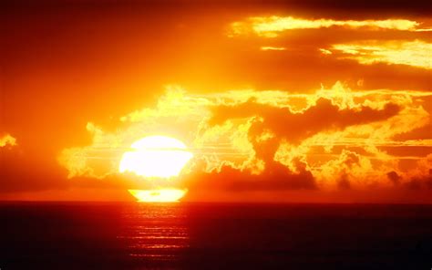 Sunset Sun Sky Clouds Sea Ocean Romantic Emotions Landscapes Nature