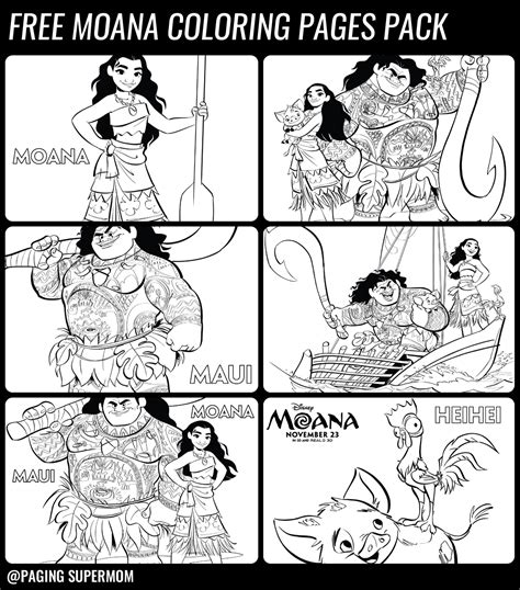 Free Printable Moana Coloring Pages From Disney Via Pagingsupermom