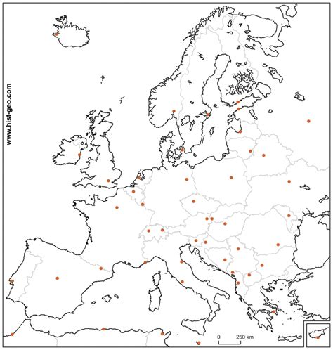 Outline Map Of Europe Countries And Capitals For Blank Political Map