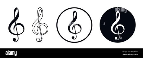 Treble Clef Icons Isolated On White Background Stock Vector Image And Art