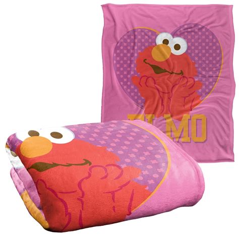 Sesame Street Blanket 50 X 60 Patterned Elmo Heart Silky Touch Super Soft Throw Blanket