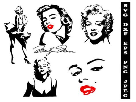 Marilyn Monroe Svg Celebrity Svg Celebrity Clipart Marilyn Etsy