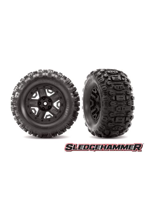 6792 Tandw Black Wheels Sledgehammer Tires Hub Hobby