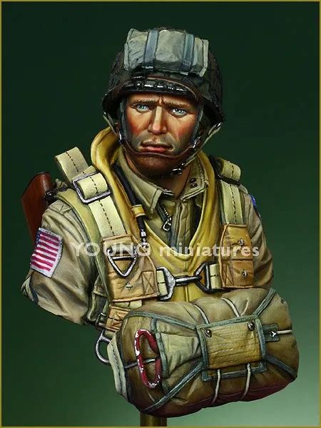 Models Ww2 1 10 Us Airborne Division 101 Paratrooper Historical Figure Resin Bust Free Shipping