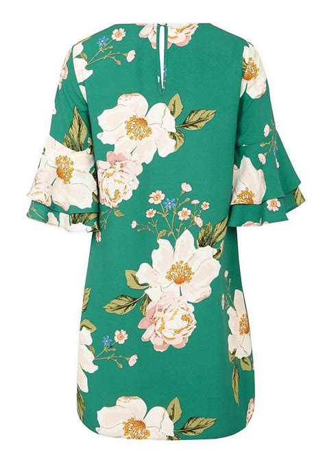 Tesco Direct Fandf Floral Print Tiered Bell Sleeve Dress Fashion
