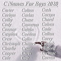 C Names For Boys 2020 | Cool baby names, Unique baby boy names, Baby names