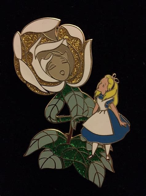 Disney Pin Alice In Wonderland White Rose Fantasy Le 100 Alice In