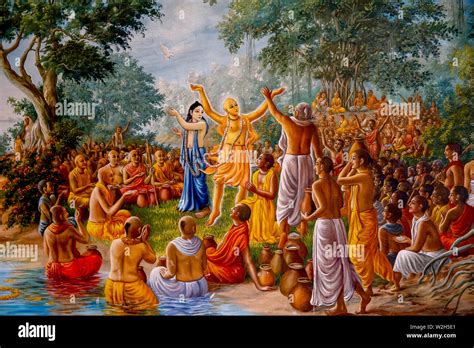 Painting Depicting Chaitanya And Nityananda Dancing Among Vaishnavas U K Stock Photo Alamy