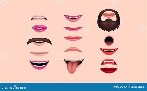 Mouths With Different Shades Of Lipsticks Vector Illustration