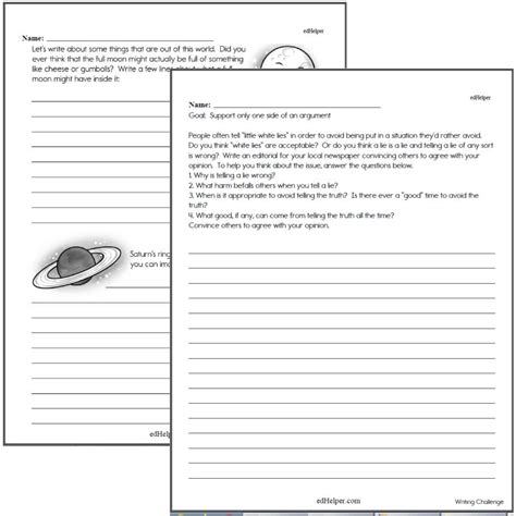 Free Writing Prompt Worksheets 4th Grade