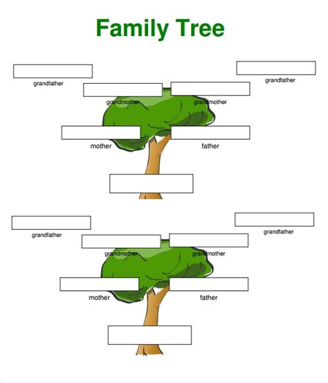 Free Printable 3 Generation Family Tree Template
