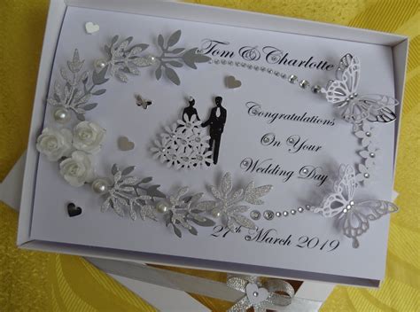 Personalised Luxury Handmade Wedding Card Anniversary Card Etsy Uk