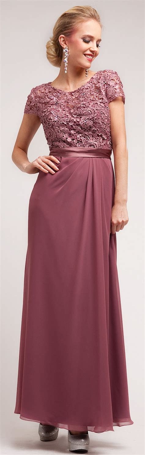 Searching for plus size mother of the bride or groom dresses? Mother of Groom Mauve Dress Long Short Sleeve Lace Top ...