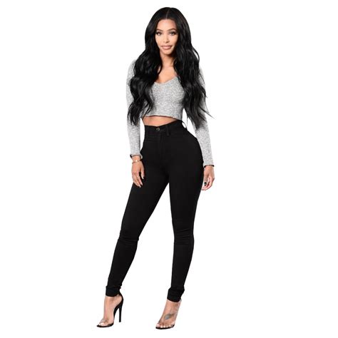 Sejian New Arrival Black Jeans Trousers Stretch Tight Jeans Womens