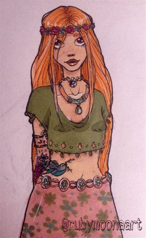Hippie Girl Drawing