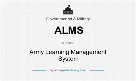 Alms Army Learning Management System In Government And Military By