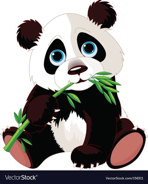 Panda Eating Bamboo Royalty Free Vector Image Vectorstock