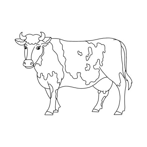 Vaca Animal De Granja Página De Libro Para Colorear Para Niños Estilo