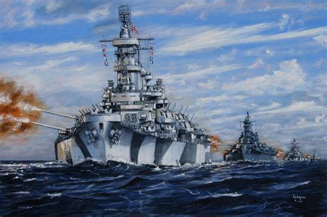 Acorazado Iowa 1943 Usa Battleship Uss Iowa Ocean Wars